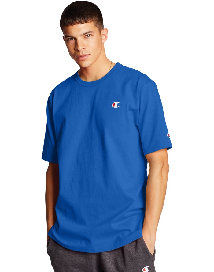 Champion T-Shirt Heren - Blauw - Heritage C Logo ( 084367-JFQ )